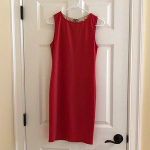 MM Couture Coral fitted sleeveless dress